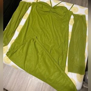 PrettyLittleThing Lime Green Dress NWOT never worn